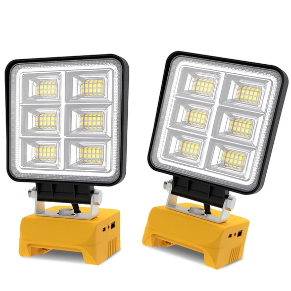 CEORPER 2Pcs Cordless Emergency Camping Job Site Spotlight Cordless LED Work Light with Type C USB Port High Brightness