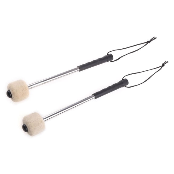 CEORPER 2Pcs Drum Stick Wool Felt Percussion Mallets Stainless Handle Timpani Big Hammer