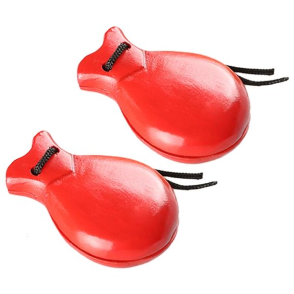 CEORPER 2Pcs Flamenco Dance Castanets with String Hand Clapper Orff Music Instrument