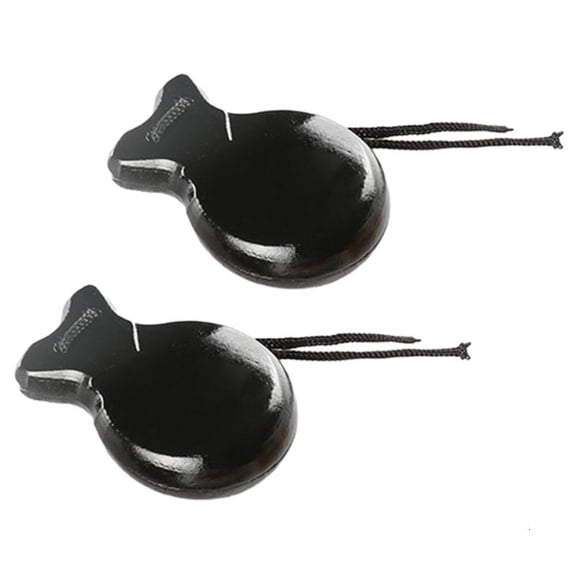 CEORPER 2Pcs Flamenco Dance Castanets with String Hand Clapper Orff Music Instrument