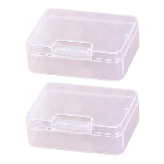 CEORPER 2Pcs Miniature Plastic Storage Cases For Beads Pills Ear Studs Watch Parts