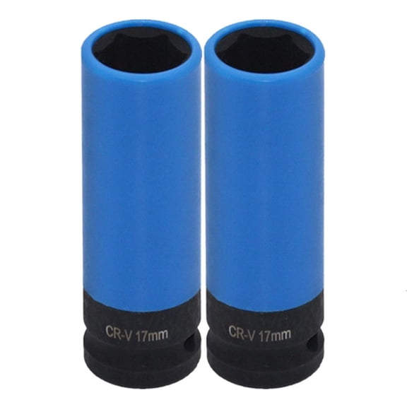 CEORPER 2Pcs Wheel Lock Nut Removal Socket Wrench Car Garage Maintain Repair Tool 17mm