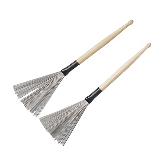 CEORPER 2pcs Premium Ergonomic Drum Brush and Stick 2 in 1 Set for Comfortable Playing in Studio Settings