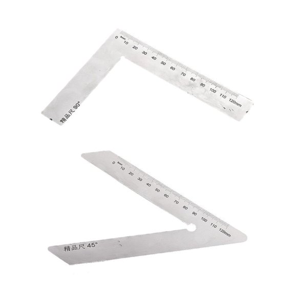 CEORPER 2x Metal Angled Gauge With Clear Scale For Technical Drafting Metalworking Tasks