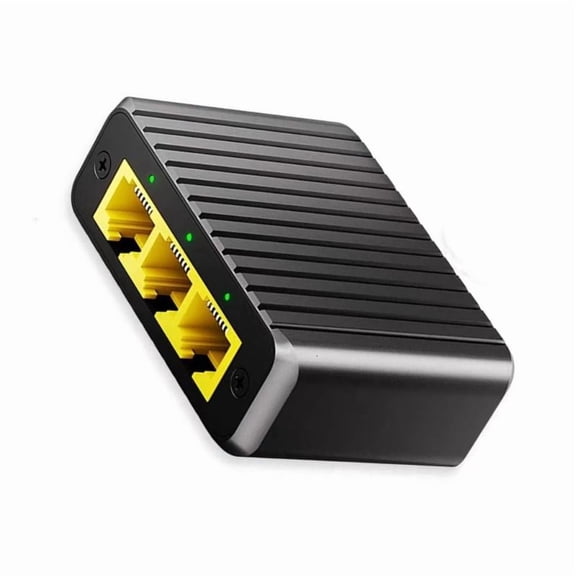 CEORPER 3 Port Gigabit Ethernet Switcher Aluminum Case for Home Networking Expansion
