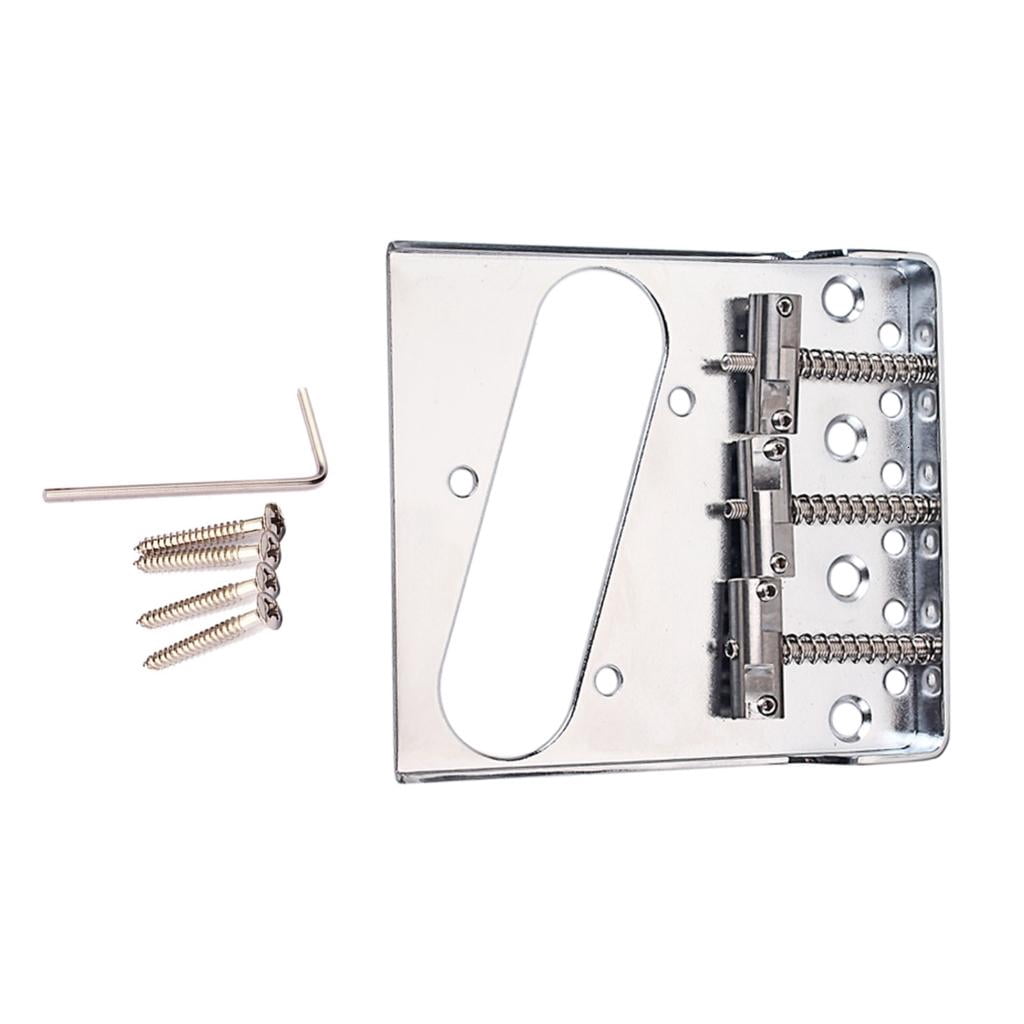 CEORPER 3-Saddles Guitar Bridge with Screws and Wrench Vintage Style Fixed Electric Guitar Bridge Guitar Replacement Parts