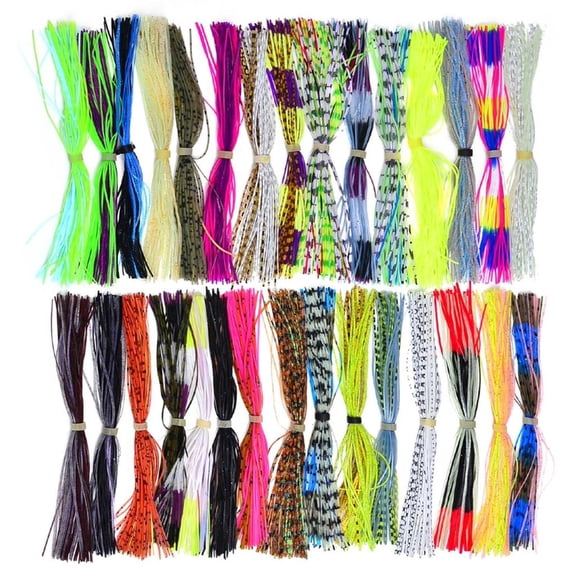 CEORPER 30 Bundles Silicone Jig Skirts 50 Strand/Bundle Squid Silk Skirt Tying Materials Spinnerbaits Buzzbaits Jig Squid Skirt
