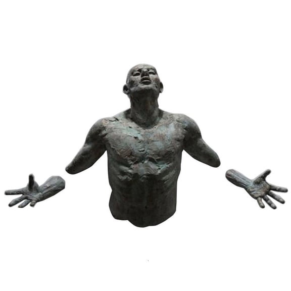 CEORPER 3D Through Wall Figure Sculpture Resin Abstract Electroplating Crafts Decor