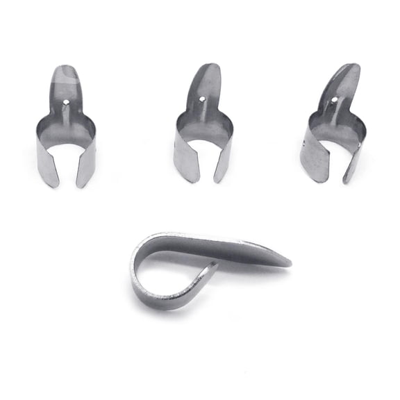 CEORPER 4 Pcs Stainless Guitar Finger Picks, Silver Color Adjustable Finger Thumb Picks