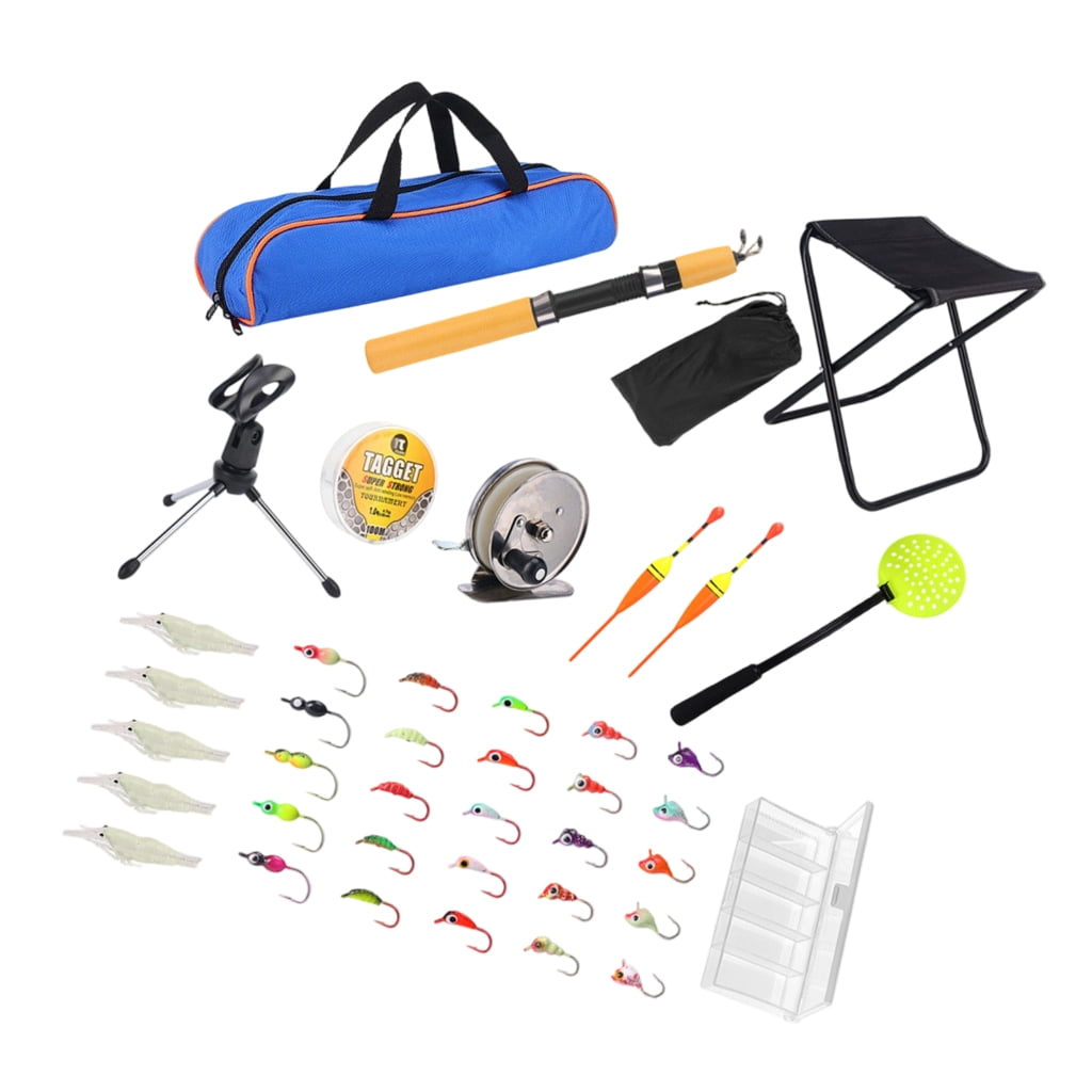CEORPER 41pack Ice Fishing Gear Durability Nylons Tackle Bag With Heavy Type Tool