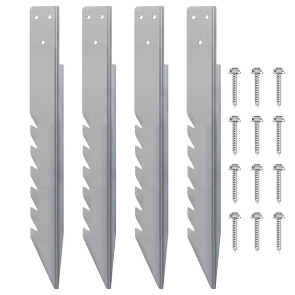 CEORPER 4Pcs Fence Post Anchors Ground Spikes Metal Powder Heavy Duty Mailbox Post