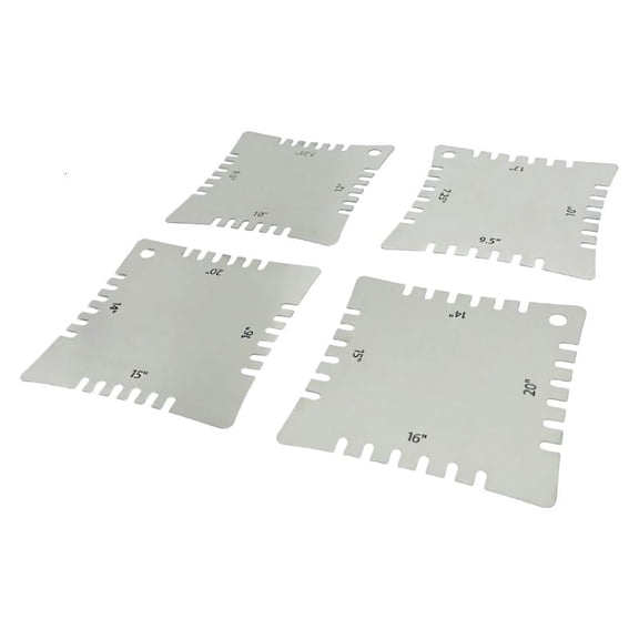 CEORPER 4Pcs Guitar Notched Gauge Metal Guitar Neck Fretboard Ruler Enduring