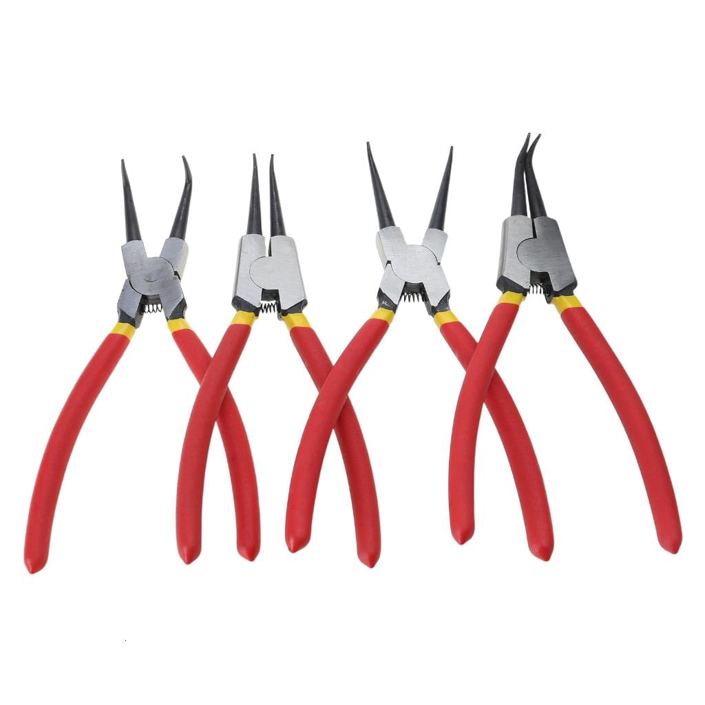 CEORPER 4Pcs Snap Rings Pliers Set Circlip Plier Internal/External Heavy Duty for Rings Remover Retaining Straight Bent Lock Plier