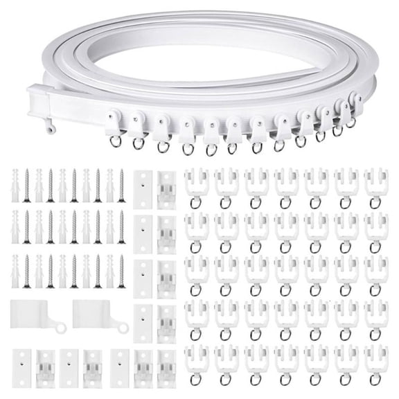 CEORPER 5 Meter Bendable Curtain Rails Quiet Slides Rolers for Home and Office Decors