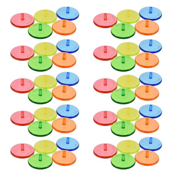 CEORPER 50Pcs Golf Balls Mark Position Markers Mixed Colors Clear Plastic Golf Balls Marker Flat Round Golf Balls Markers Enduring