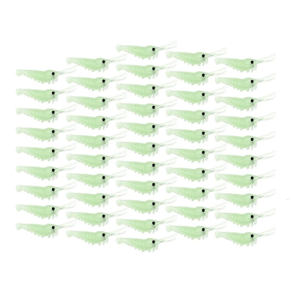 CEORPER 50Pcs Simulation Glowing Baits Soft Prawns Fishing Lures, Shrimp Fishing Tackle for Multiple Fishing Techniques