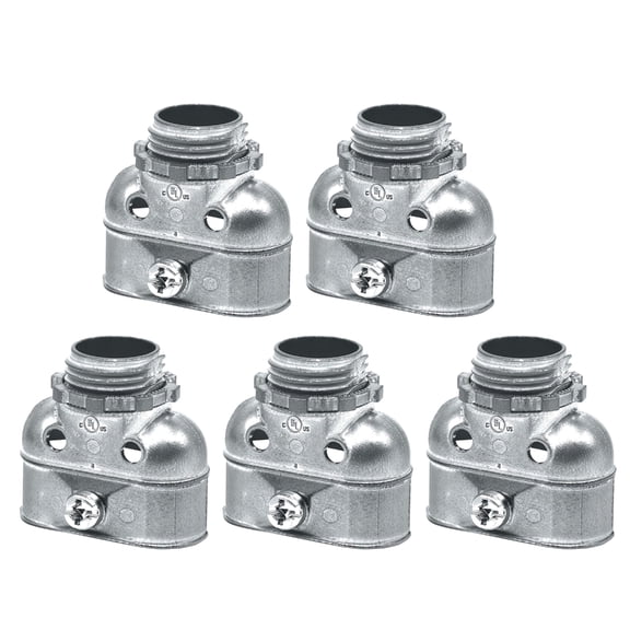 CEORPER 5Pcs Duplex 3/8inch Wire Box Connector Metal Die Casting Screw Clamp Metal Electrical Fitting for Protecting Cable Conduit
