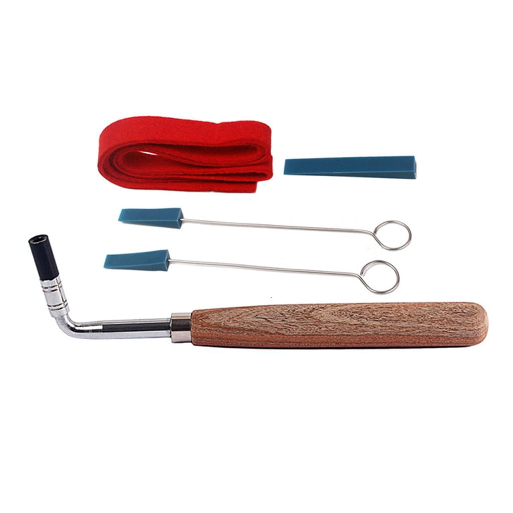 CEORPER 5Pcs Piano Tuner Tools, Piano Tuning Kit Professional Metal Rubber Tuning Mute Kit Including Hammer Mutes Strip for Turn