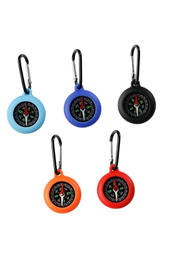 5Pcs Portable Keychain Compasses Outdoor Survival Compasses Camping Hiking Pocket Compasses Navigation Tool Easy Carry