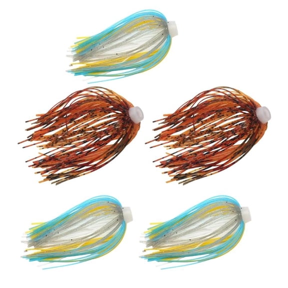 CEORPER 5pcs Fishing Jigs Lures Spinnerbait Skirt 88 Strand Silicone Jigs Skirts