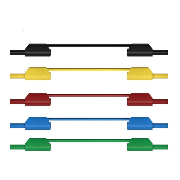 CEORPER 5pcs High Conductivity Banana Plugs Test Cables 1meter 4mm Banana Plugs Safety Test for Multimeter & Electronic instrument