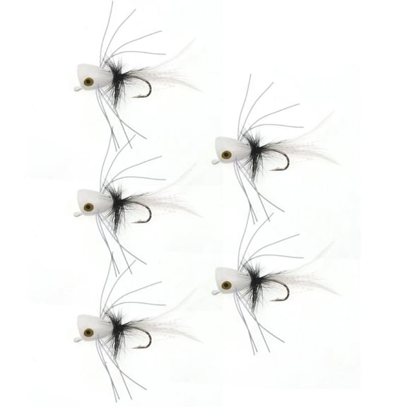 CEORPER 5pcs Popping Lure with Hook Fly Fishing Popper Fly Popper Lures