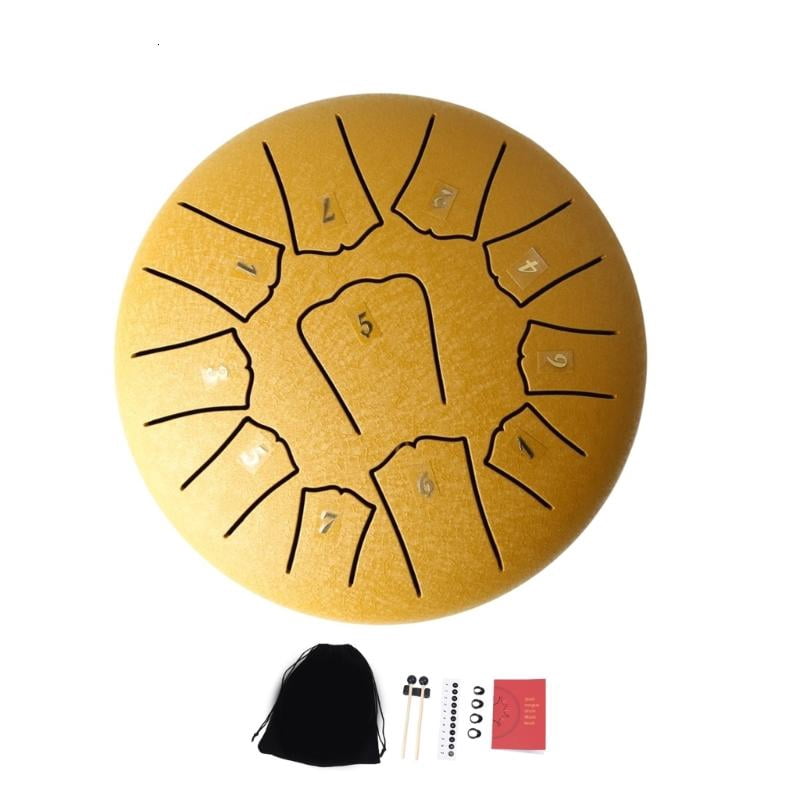 CEORPER 6 In 11 Tone Steel Tongue Drum Handpan Drum Percussion Tongue Tambourine
