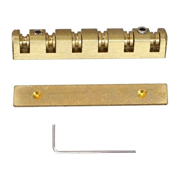 CEORPER 6 String Electric Guitar Brass Nut Adjustable Height Replacement Part for Improved Sound Quality Includes Base Plate