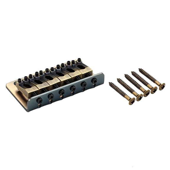 CEORPER 6 String Fixed Bass Bridge Electric Bass Bridge Guitar Fixed Bridge Guitar Bridge Metal Texture Suitable for Guitar