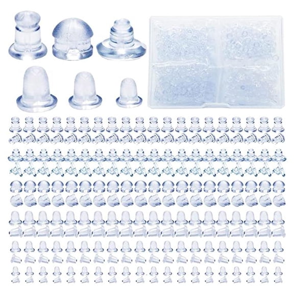 CEORPER 600PCS Earring Stopper 6 Different Shapes Soft Earring Backs Replacements