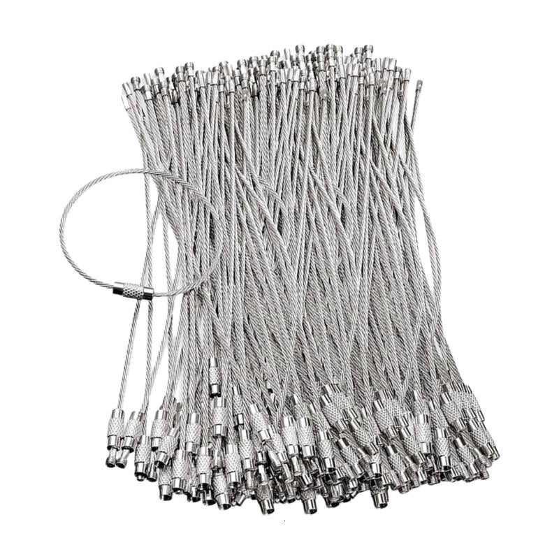 Wire Keychain Rope CEORPER 60Pcs Metal Keychains Label Rope Stainless Steels Wire Cable ...