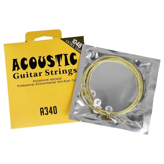 CEORPER 6Pcs 6-string Acoustic Guitar Strings for Beginners Performers 10-48 Enduring