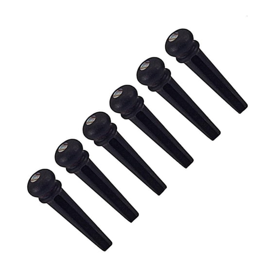 CEORPER 6Pcs Ebony Acoustics Guitar Bridge Pin Fixed Vertebra Wooden Bridge Pin