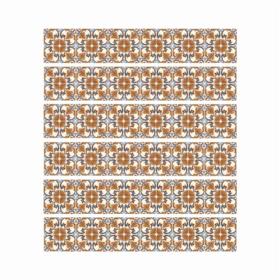 CEORPER 6Pcs Flower Tile Floor Stair Sticker PVC Bathroom Kitchen Decoration Waterproof Mural Decals Art Wallpaper
