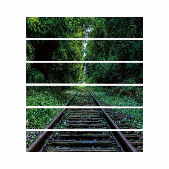 CEORPER 6Pcs Railway Tile Floor Stair Sticker Waterproof Mural Decal Art Wallpaper Decor