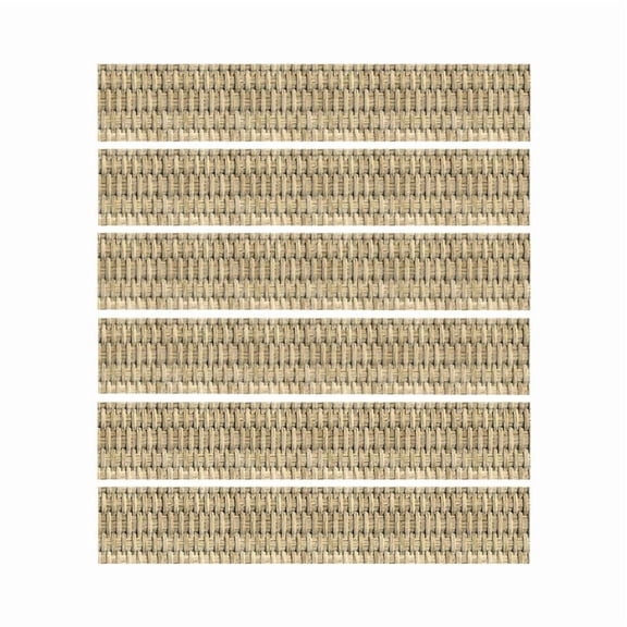 CEORPER 6Pcs Woven Pattern Tile Floor Stair Sticker Waterproof Mural Decals Wallpaper