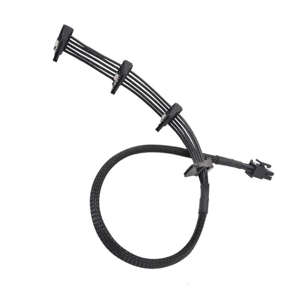 CEORPER 6Pin PCIE To 4SATA Power Adapter Cable With 90 Degree Angled Connectors