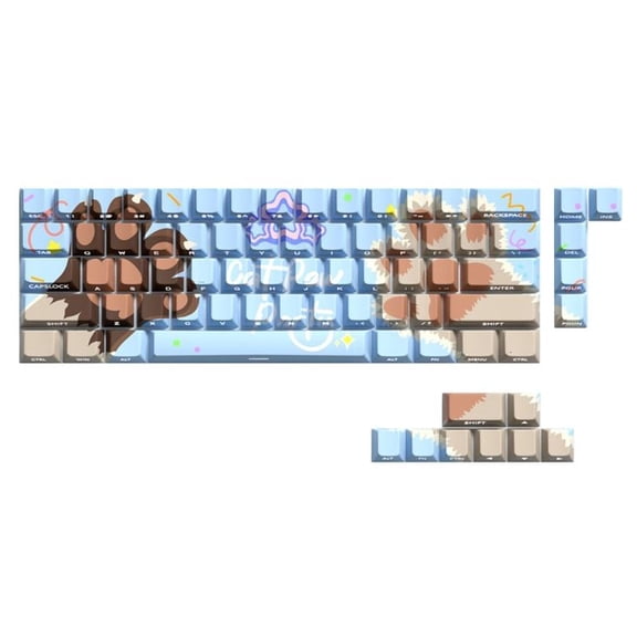 CEORPER 74Key Side Print Keycaps Translucents Keycaps for 61 65 67 68 Keyboards
