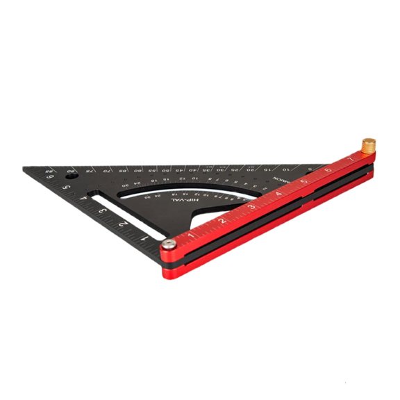 CEORPER 7Inch Carpentry Square Try Square Triangles Ruler Metric Protractor 45 90 Degree Drawing Triangles Ruler Rafter Square