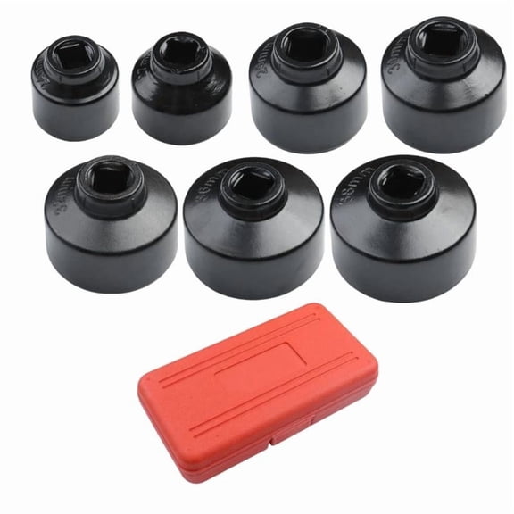 CEORPER 7Pcs Oil Filter Socket Set Oil Filter Cap Wrench Removal Tool 24-38mm