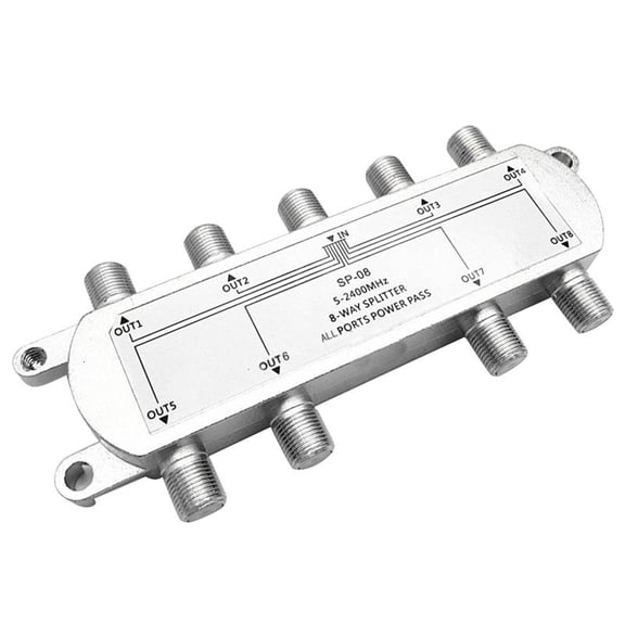 CEORPER 8 Way Splitter 5-2400MHz Signal Satellite Splitter TV Antenna Coaxial HDTV