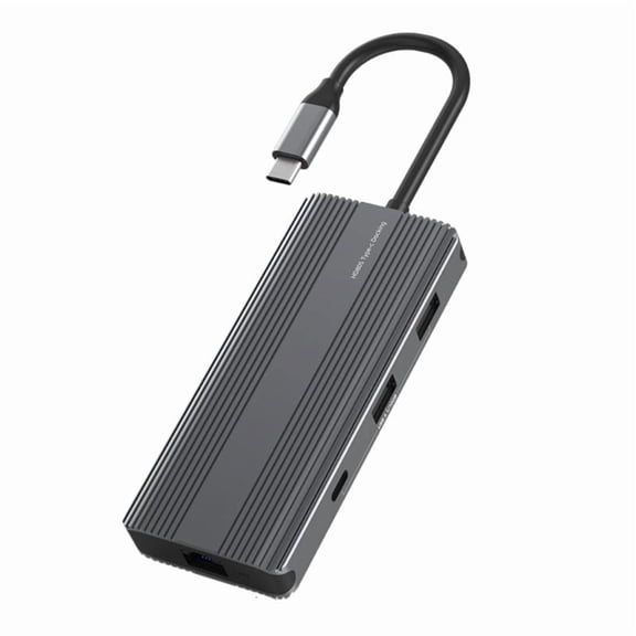 CEORPER 8 in 1 TypeC to HDTV 1000Mbps Rj45 1000Mbps USB3.1 10Gb HUB TF SD Card Reader