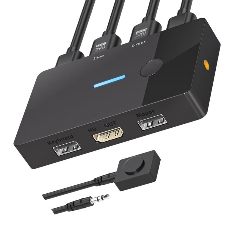CEORPER 8K USB KVM Device HDTV Switcher Box Splitter Display Equipment USB Switcher
