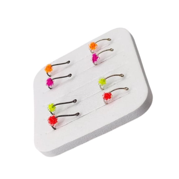 CEORPER 8PCS Fly Fishing Hook Feature Barbed Structure Fluorescent Effect
