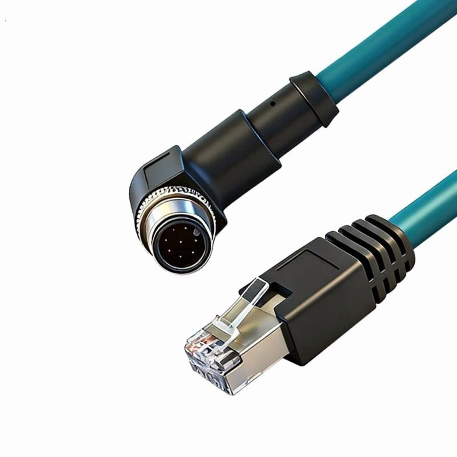 CEORPER 8Pin Male Right Angle to RJ45 Ethernet Cable Gigabit Shielded Waterproof