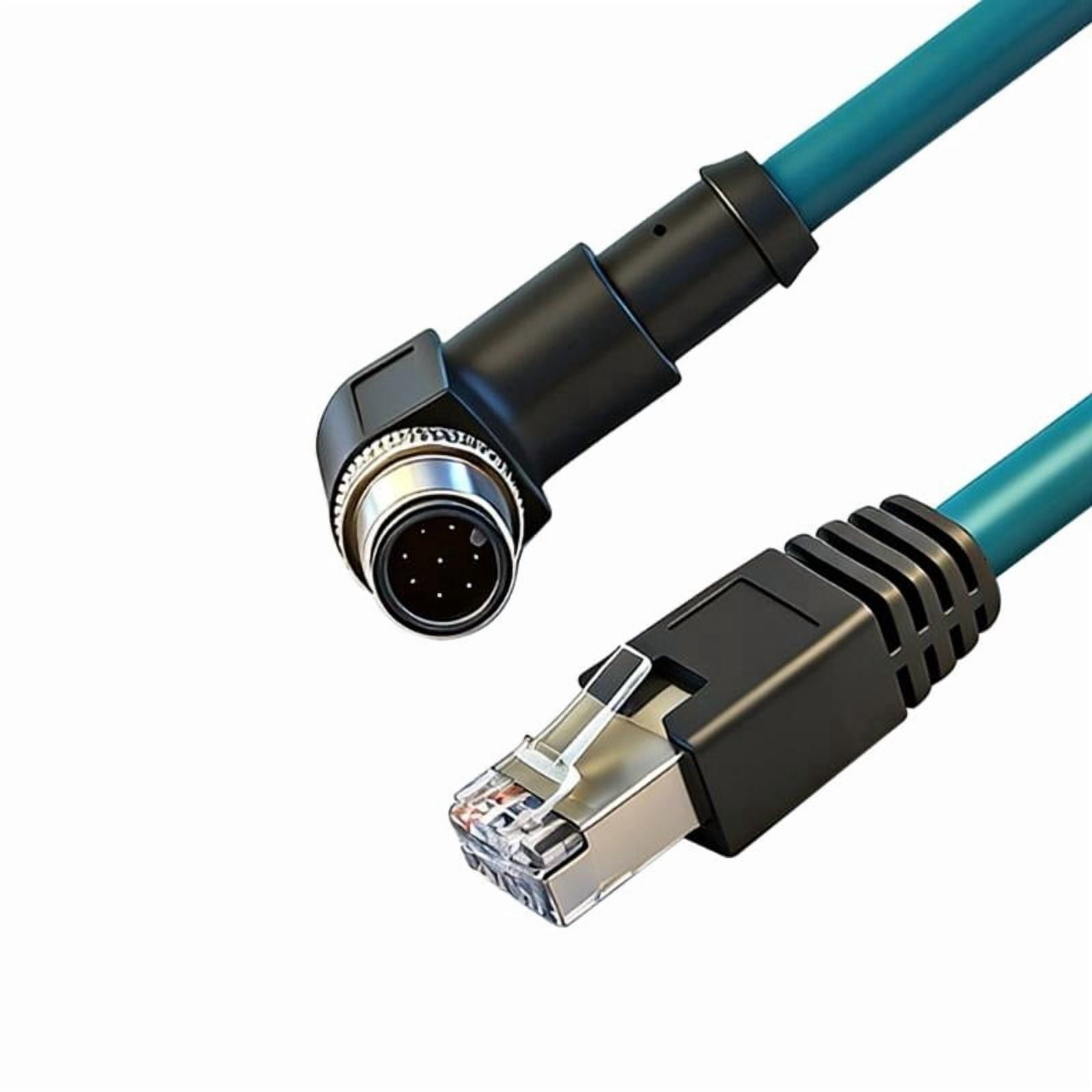 CEORPER 8Pin Male Right Angle to RJ45 Ethernet Cable Gigabit Shielded Waterproof