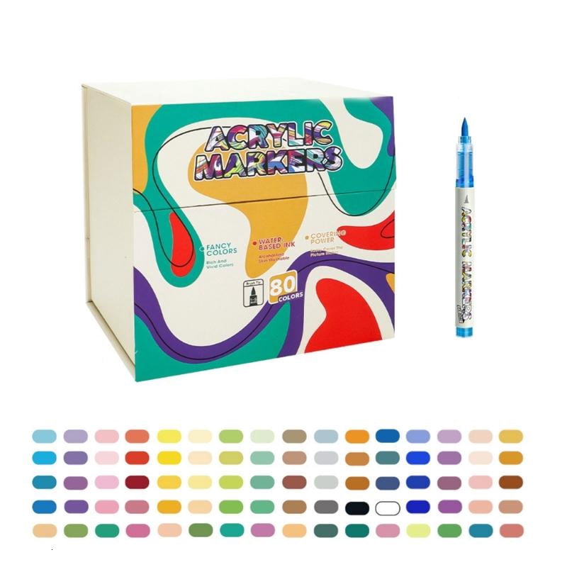 CEORPER Acrylic Marker Brush Tip for Card Making Painting on Paper Wood Canvas