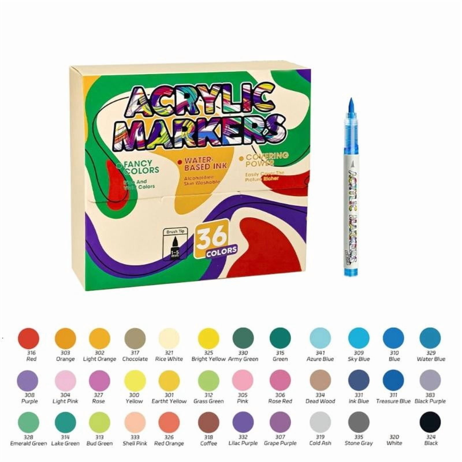 CEORPER Acrylic Marker Brush Tip for Card Making Painting on Paper Wood Canvas