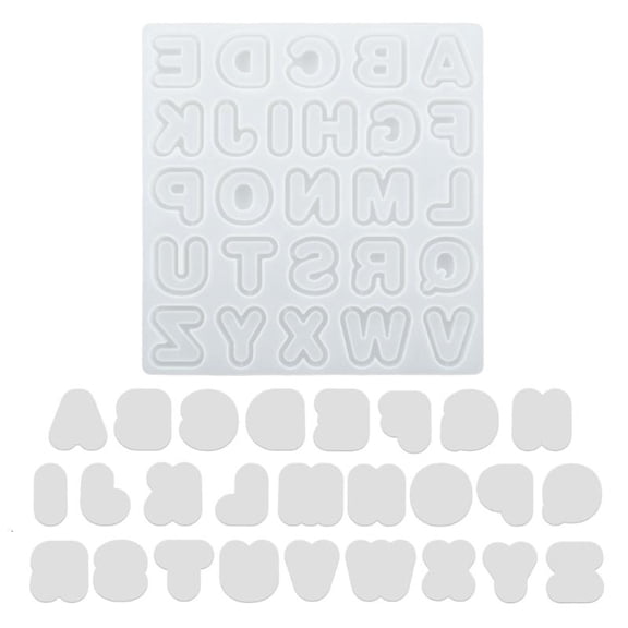 CEORPER Alphabet Quicksand Mold Resin Casting Mold for DIY Keychain Jewelry Non-stick