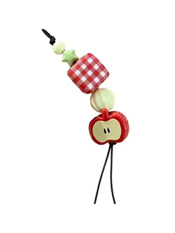 Apples Keyring Handmade Keychain Colorful Fruit Pendant Phone Chain Accessory